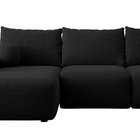 Carnos L-shaped corner sofa bed with ball, single pillows Melody 15 chenille left-hand side