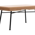 Crattale table 160x90 cm extendable in natural color on black legs