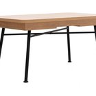 Crattale table 160x90 cm extendable in natural color on black legs
