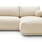 Divo Mini L-shaped corner sofa with sleeping function with a right-handed vanilla boucle container