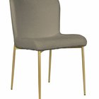 Neul upholstered chair in grey-beige bouclé on gold legs