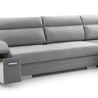 Umill L corner sofa bed with bar and pouffe (Fabric: Monolith 84, Side: Right)