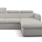 Corner sofa with sleeping function Paladia Castel 80 in hydrophobic velvet fabric, right-hand side