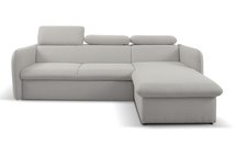 Corner sofa with sleeping function Paladia Castel 80 in hydrophobic velvet fabric, right-hand side