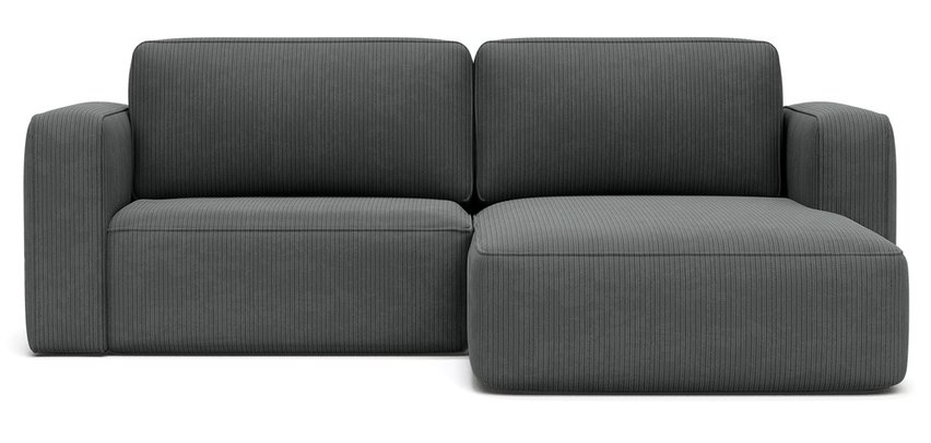 Bissari L-shaped right-hand corner sofa with sleeping function with Perla 35 corduroy container