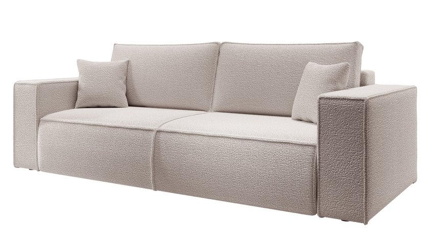 Farese three-seater sofa with storage, brown boucle