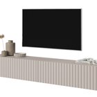 Telire TV cabinet 175 cm Gray beige with lamella front