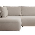 Ovo II L-shaped corner sofa with sleeping function Abriamo 02 with side and boucle container, left-hand