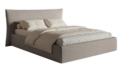 Upholstered bed 160x200 cm Softie with container, metal frame Legend 03 boucle