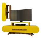 Ovalia TV cabinet 145 cm with yellow front and hanging cabinet