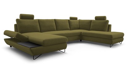 Lazaro U-shaped corner sofa bed with storage (Fabric: Salvador 08, Side: Left)