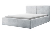 Upholstered bed 140/200 cm Farese light gray Poso 55 with container and gas strut, corduroy