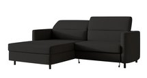 Busu Moly 99 corner sofa with sleeping function with a container, black legs, left-hand side