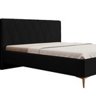 Upholstered bed 180x200 cm Tiksi black velvet