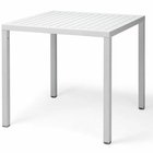 Cube Nardi square garden table, 80 cm, made of certified white material