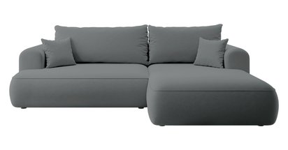 Ovo L-shaped corner sofa with sleeping function with a container in easy-to-clean fabric