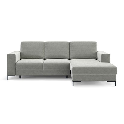 Mokpeo corner sofa bed (Legs: Black, Side: Right, Fabric: Scala ash)