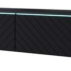 Kane TV cabinet 180 cm black graphite/black herringbone
