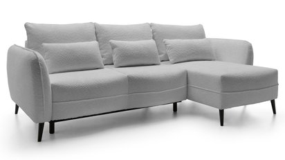 Eliano L-shaped corner sofa with sleeping function with Catch Me 22 boucle container, right-hand