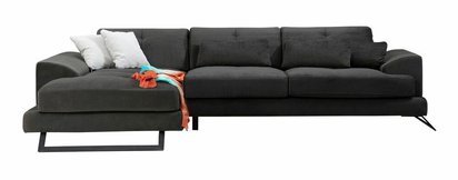 Corner sofa Terwince anthracite eco-leather left side