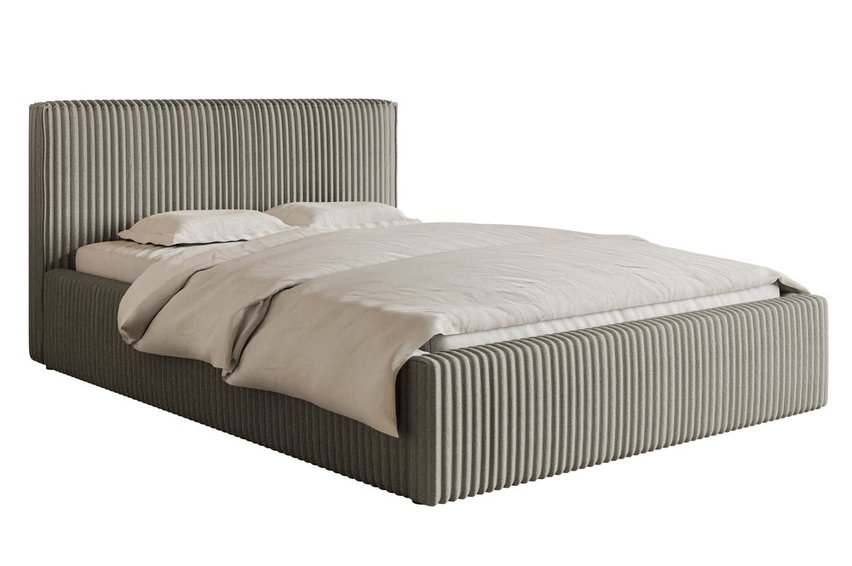 Upholstered bed 180x200 cm Tilio with storage, metal frame Tilia 11 thick corduroy