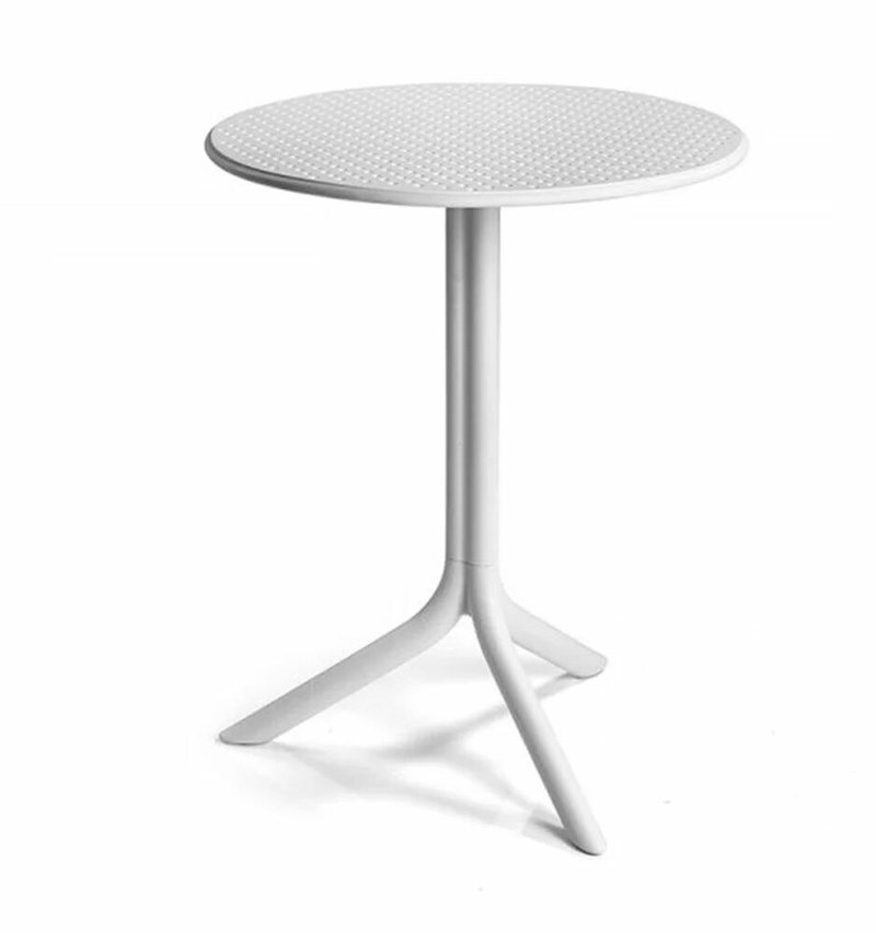 Step Nardi round garden table, 60 cm, made of certified white material