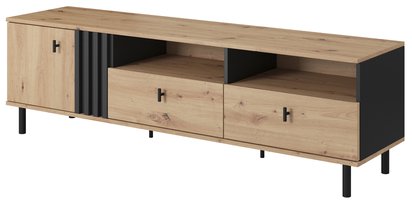 Mellami TV cabinet 165 cm artisan oak/anthracite lamellas