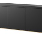 Bemmi three-door chest of drawers, 150 cm, black with gold legs