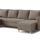 Corner sofa with sleeping function Lengtor U-shaped with container universal Paros 03 velour