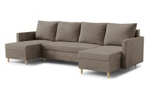 Corner sofa with sleeping function Lengtor U-shaped with container universal Paros 03 velour