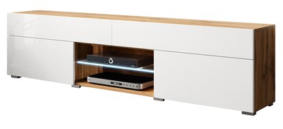 Bangie TV cabinet 180 cm with drawers wotan/white gloss (Lighting: No)