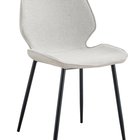 Chaise rembourrée Rablart en tissu chenille beige facile à nettoyer sur pieds noirs