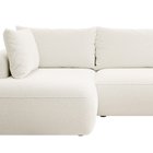 Ovo II L-shaped corner sofa with sleeping function Abriamo 04 with side panel and left-sided boucle container