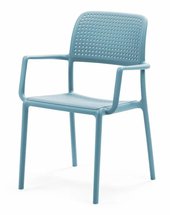 Bora Nardi garden chair with armrests made of certified light blue material