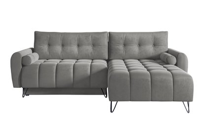 Corner sofa with sleeping function Minna L-shaped Amon 09 with container hydrophobic velvet universal