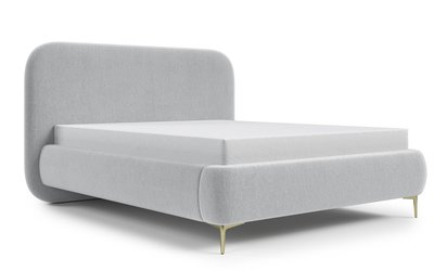 Upholstered bed 180x200 cm Monno Castel 80 metal frame easy-to-clean velvet gold legs