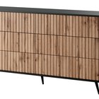 Bello six-drawer chest of drawers, wotan oak, with black legs