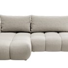 Canapé d'angle en L Ombo Storm 85 avec fonction couchage avec bac en tissu tressé facile à nettoyer, côté gauche