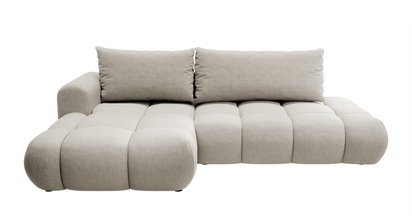 Ombo Storm 85 L-shaped corner sofa with sleeping function with a container in easy-to-clean braided fabric, left-hand side