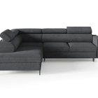 Corner sofa with sleeping function Vero L-shaped with container Neve 97 braided left-hand side