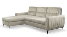 Corner sofa bed Laretta L-shaped with storage (Fabric: Velluto 01, Side: Left)