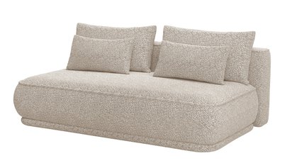 Leanno three-seater sofa with Loop 03 boucle container