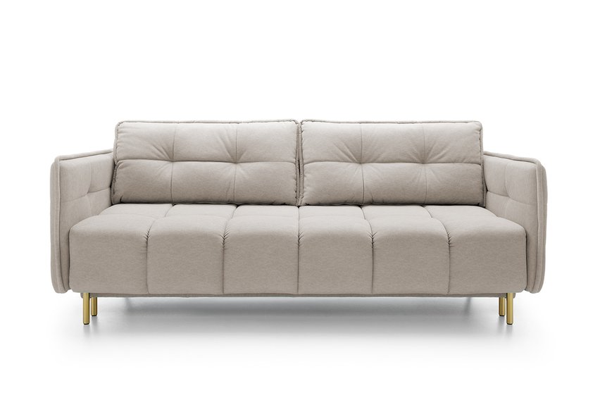 Portosello three-seater sofa bed with storage (Fabric: Castel 80, Legs: Gold)