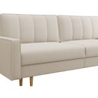 Derban three-seater sofa bed with storage, light beige velvet, easy to clean