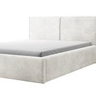 Upholstered bed 160/200 cm Farese gray beige Poso 100 with container and gas actuator corduroy