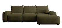 Corner sofa bed Carnos L-shaped with ball, single cushions Moly 38 hydrophobic chenille right-hand side