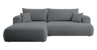 Ovo L-shaped corner sofa with sleeping function with a container in easy-to-clean fabric