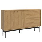 Olar two-door chest of drawers with four drawers 154 cm Natural hickory