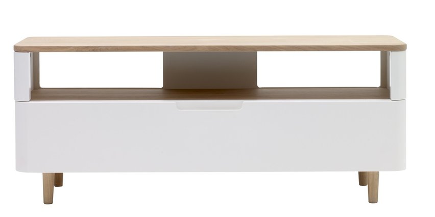 Borisee TV cabinet 120 cm oak/white