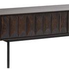 Chesseo TV cabinet with two drawers on metal legs, espresso oak